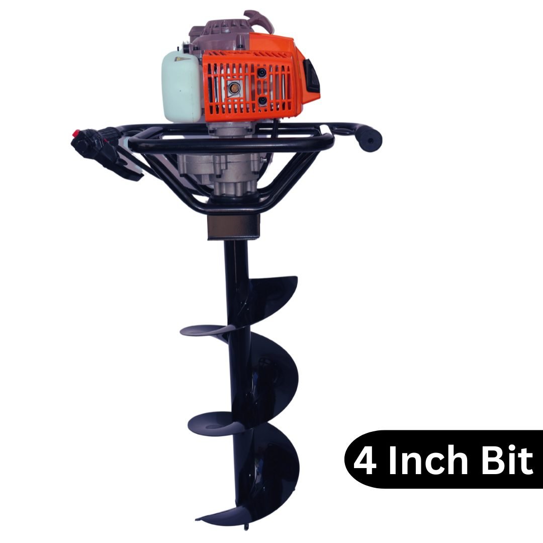 Latson Earth Auger 63 cc 4 Inch Double Spiral Planter Suitable for Digging Holes, Plantation & Fencing Purpose EA-63-100