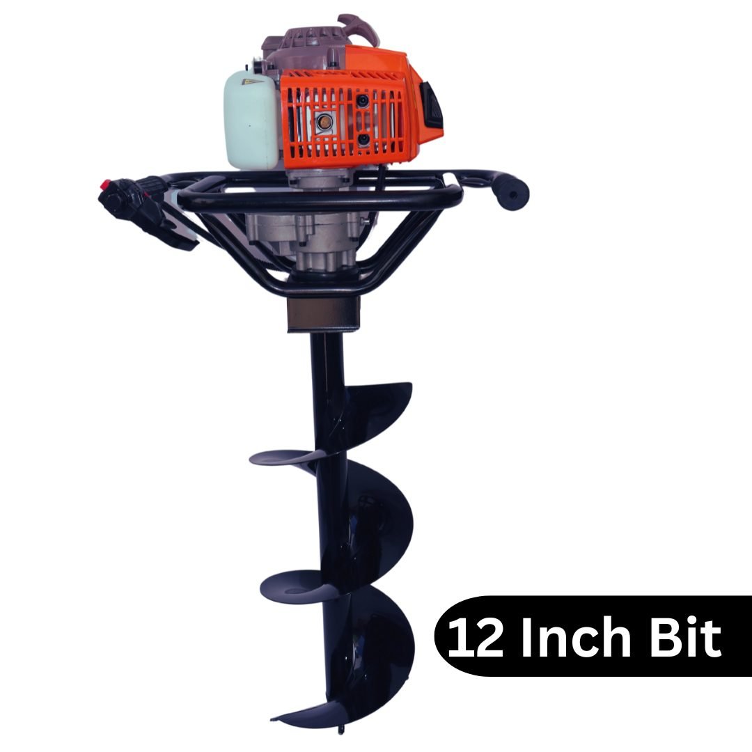 Latson Earth Auger 63 cc 12 Inch Double Spiral Planter Suitable for Digging Holes, Plantation & Fencing Purpose EA-63-300