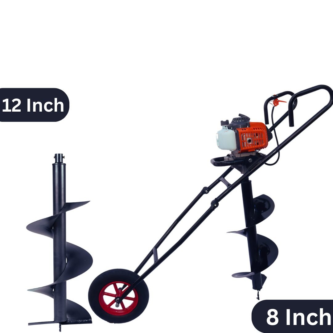 Latson Trolley Earth Auger 63cc with 8 & 12 inch Drill Bit TEA-63-200+300