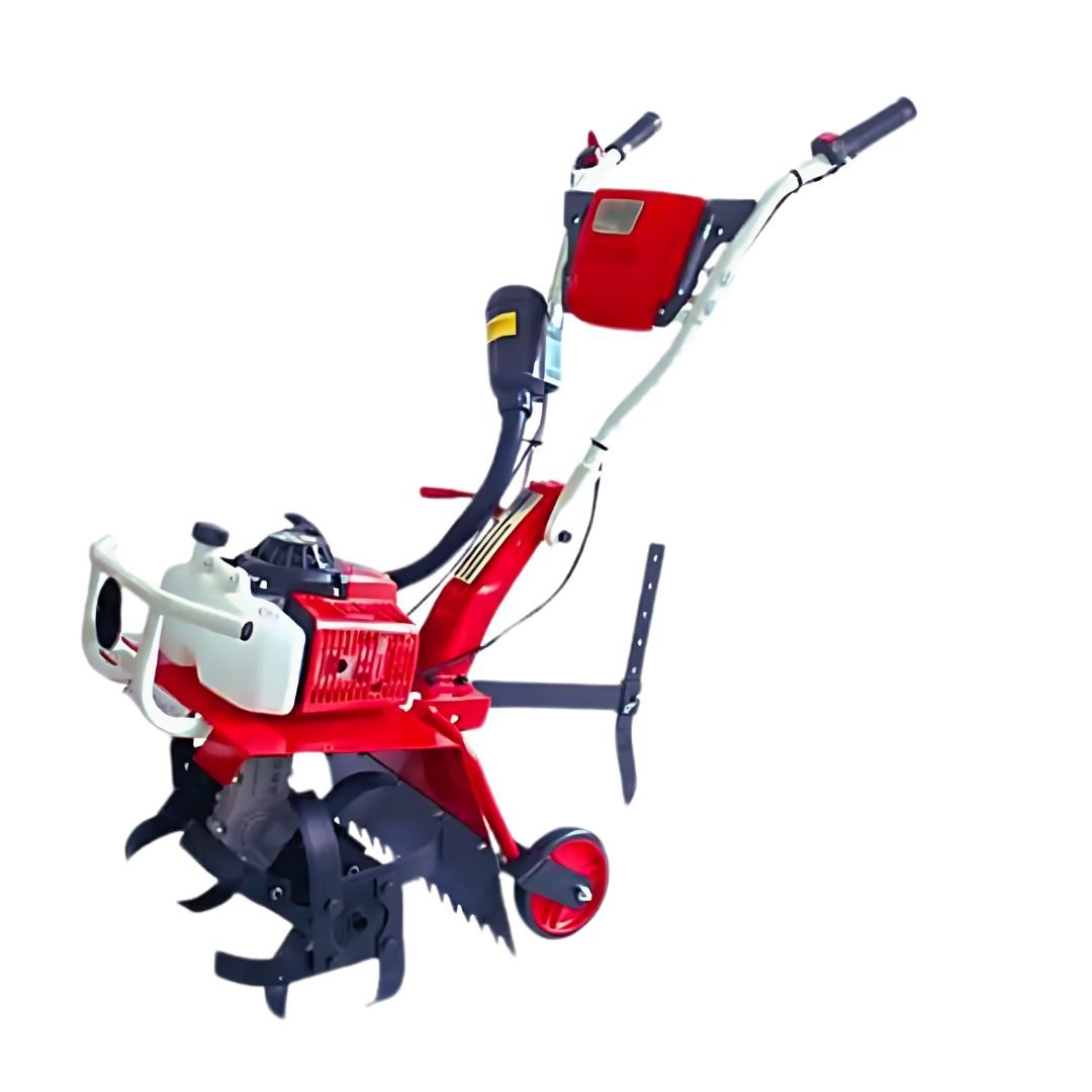 Heavy Duty 63CC, 3HP, 2 Stroke Petrol Engine Mini Power Tiller with Carbon Steel Blades For Agricultural Purposes
