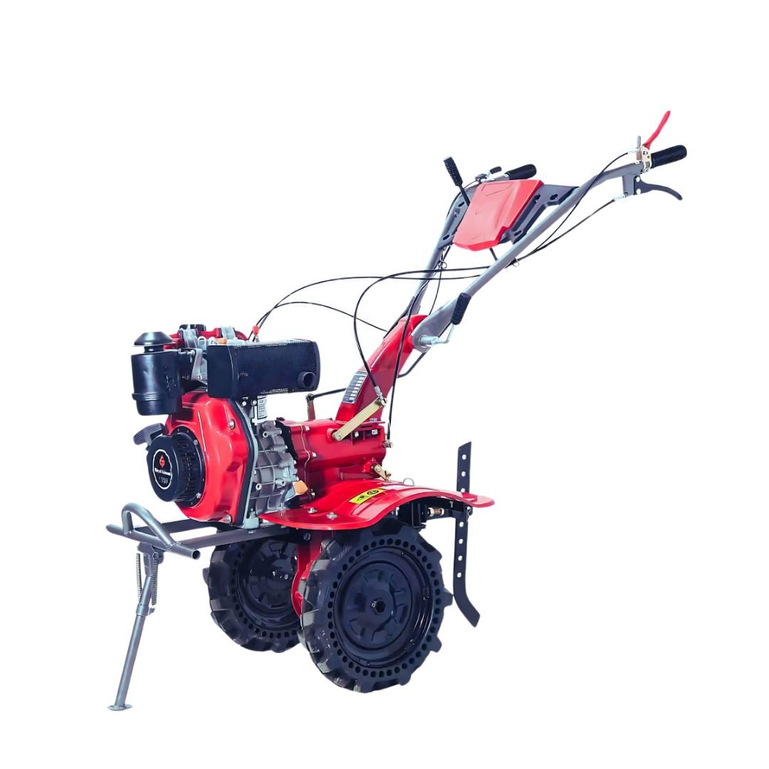 Heavy Duty 173F Recoil Start 7 HP Diesel Power Tiller with Free Accessories