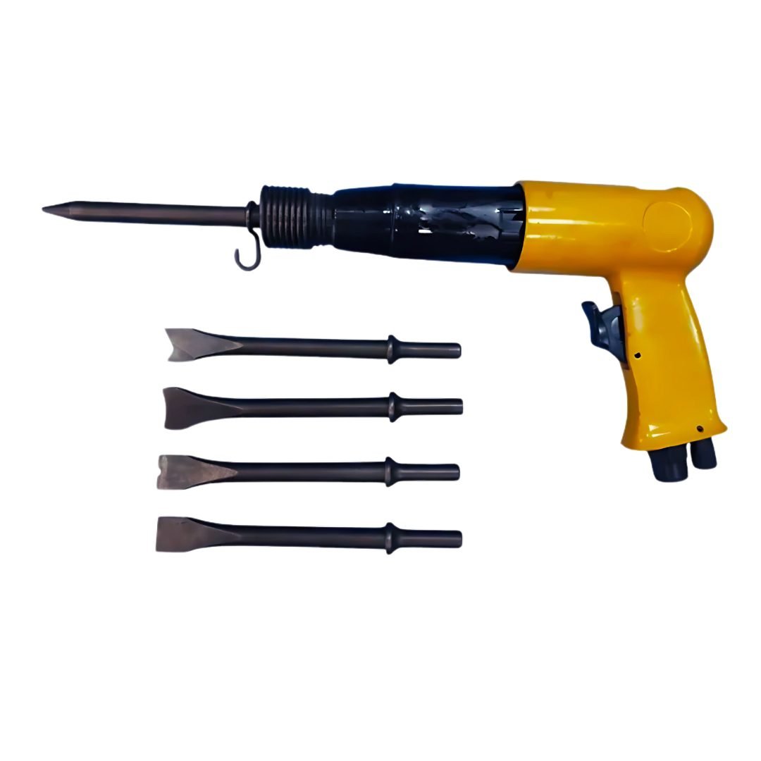 Akari 250mm Pneumatic Air Hammer Set with 5 Chisels for Cutting, Chipping and Scraping (AT-AH-250)