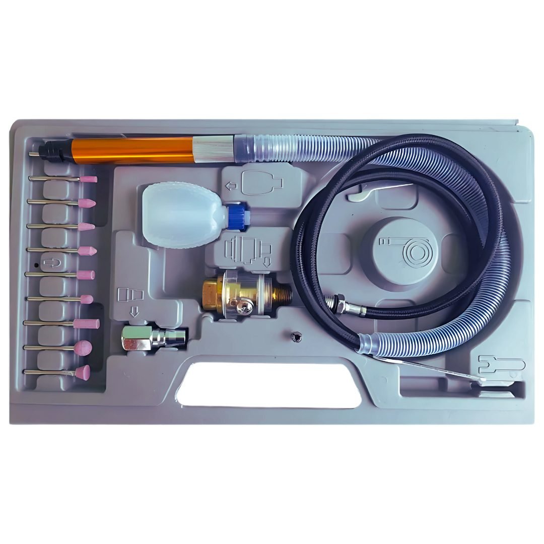 Akari 1/8 inch (3 mm) Micro Air Die Grinder Kit 54000 RPM, with 6.3 Bar Pressure (AT-3170K)