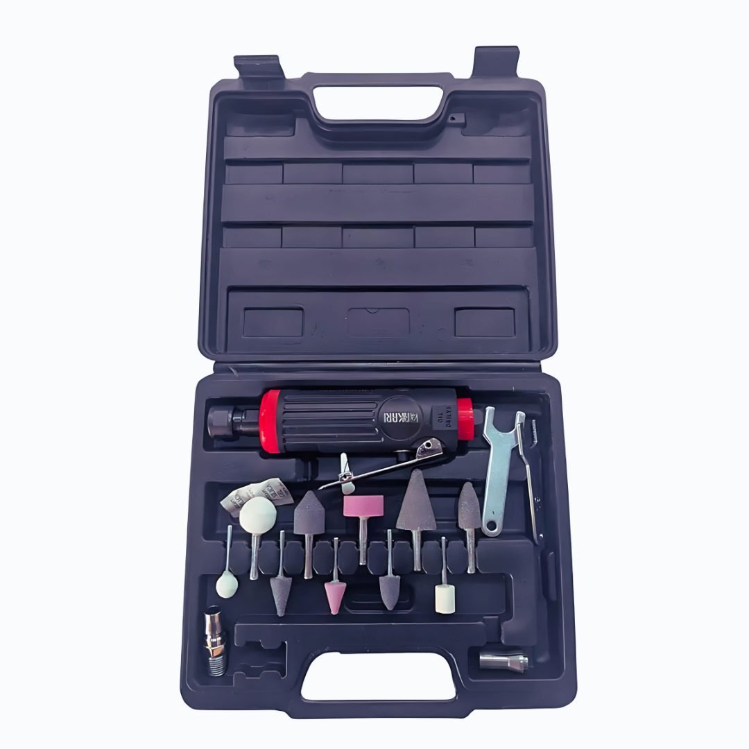 Akari 1/4 Inch Air Die Grinder Kit with 22000 RPM Speed,6.3 Bar Working pressure (AT-7033BK)